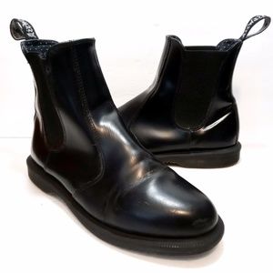 Doc Martens Flora Chelsea Black Leather Boots - Women's Size US 8 / UK 6
